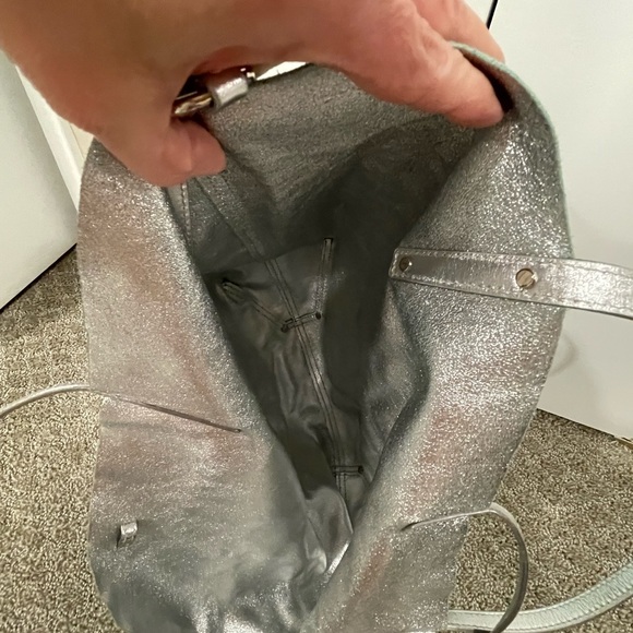 Tiffany & Co Suede Reversible Tote in Tiffany Blue and Silver includes pouch - Picture 5 of 14